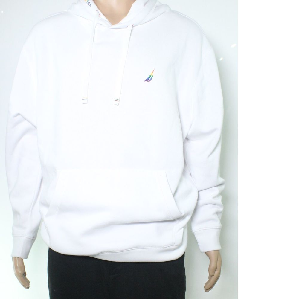 Nautica Mens Pride Graphic Print Sweater White Size XL Pullover